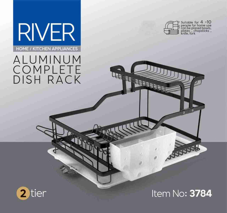 جاظرفی آبچکان 1.5 طبقه برند ریور River کد 3784 جنس آلومینیومی رنگ مشکی آنادایز
