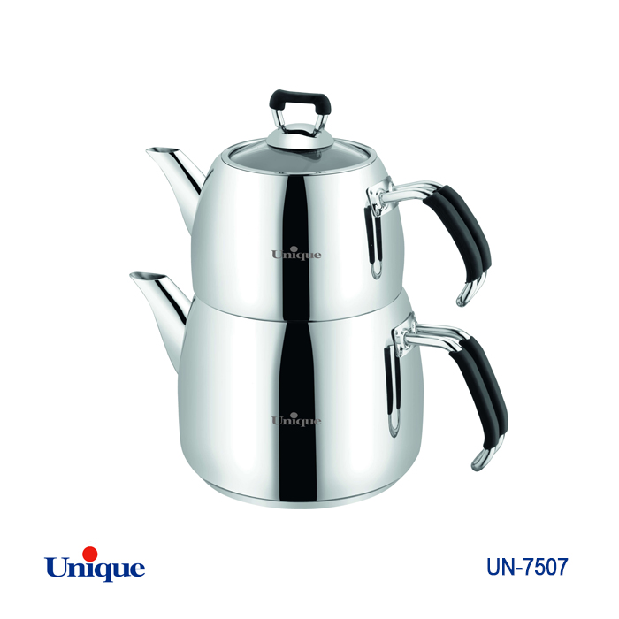 کتری و قوری استیل برند یونیک Unique کد UN-7507 ظرفیت 2.1 لیتری مدل ترک