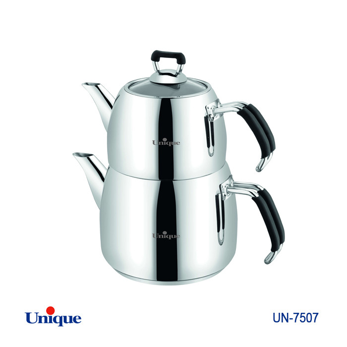 کتری و قوری استیل برند یونیک Unique کد UN-7507 ظرفیت 2.1 لیتری مدل ترک