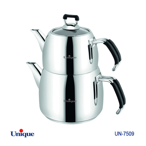 کتری و قوری استیل برند یونیک Unique کد UN-7509 ظرفیت 2.5 لیتری مدل ترک