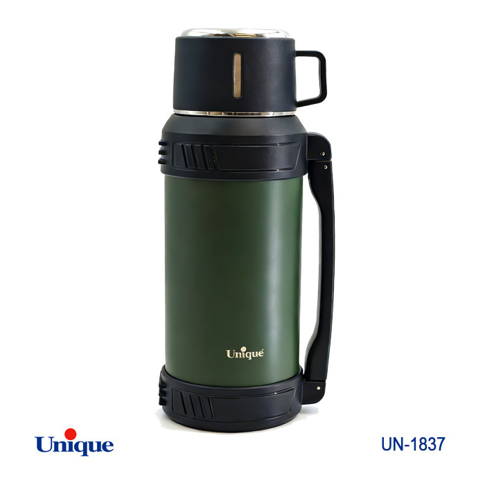فلاکس استیل 2 لیتری بدون شیشه برند یونیک Unique کد UN-1837 مدل قلمی سفری
