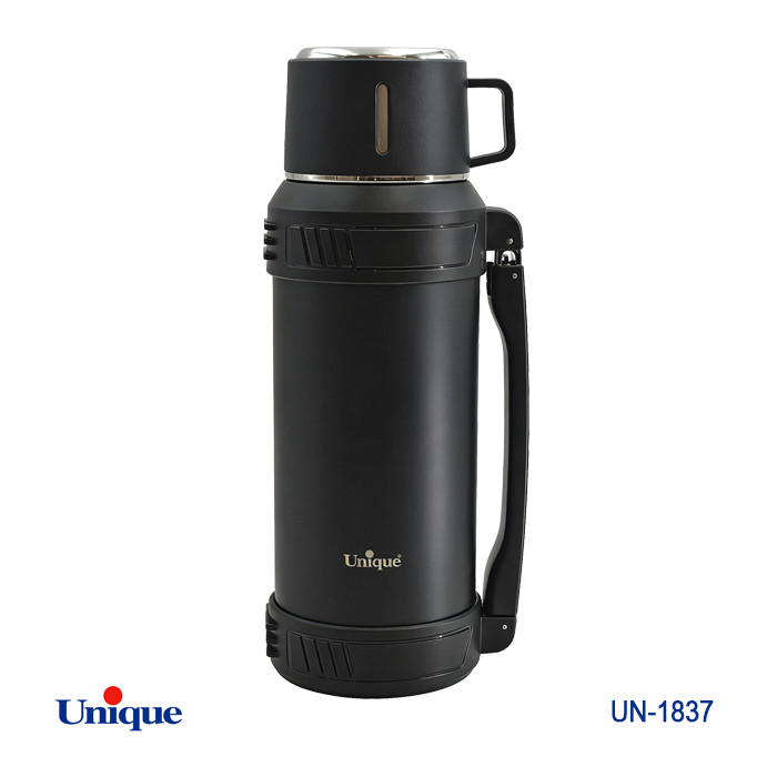 فلاکس استیل 2 لیتری بدون شیشه برند یونیک Unique کد UN-1837 مدل قلمی سفری