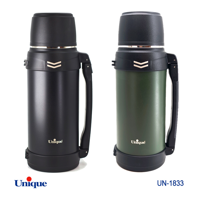 فلاکس استیل 2 لیتری بدون شیشه برند یونیک Unique کد UN-1833 مدل قلمی سفری
