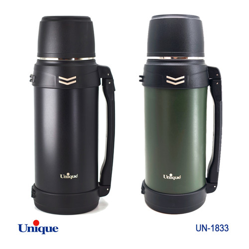فلاکس استیل 2 لیتری بدون شیشه برند یونیک Unique کد UN-1833 مدل قلمی سفری
