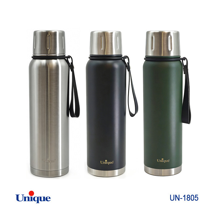 فلاکس استیل 1 لیتری بدون شیشه برند یونیک Unique کد UN-1805 مدل قلمی