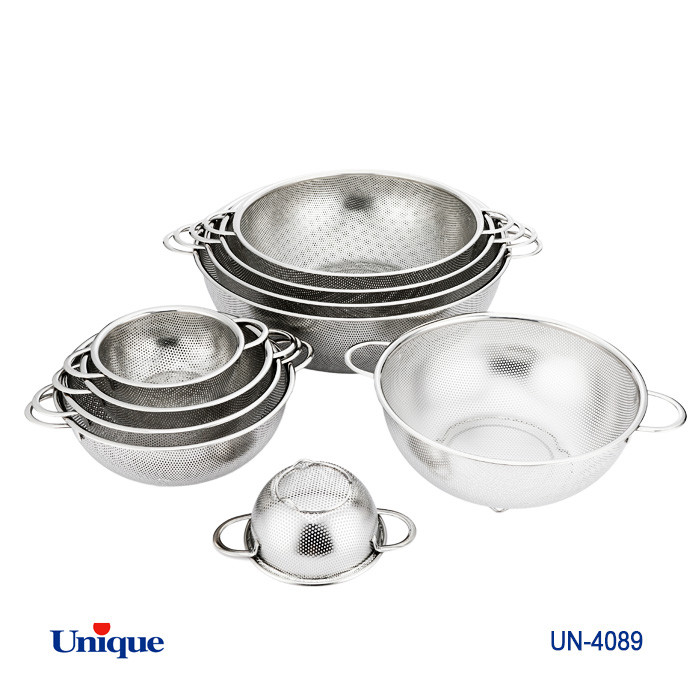 آبکش ۱۰ پارچه جنس استیل برند یونیک Unique کد UN-4089 استیل ضخیم نگیر